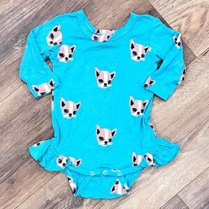 Kate Quinn Green Onesie Dog Outfit One-Piece Animal Long Sleeve Bamboo 3-6m